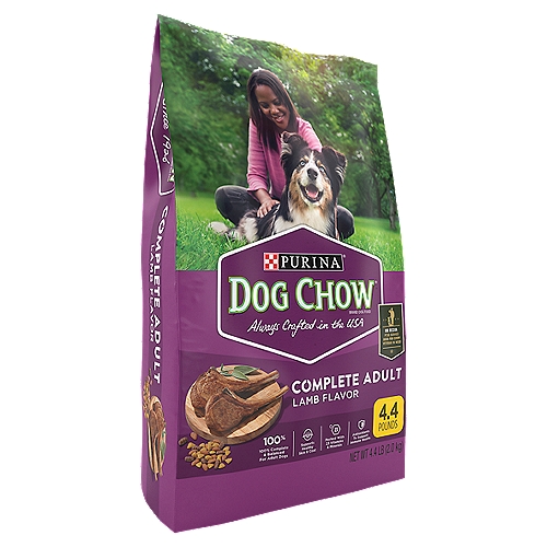 Purina Dog Chow Complete Adult Dog Food with Real Lamb - 4.4 lb. Bag