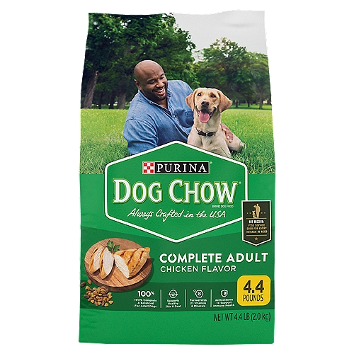 Purina Dog Chow Dry Dog Food, Complete Adult With Real Chicken - 4.4 lb. Bag