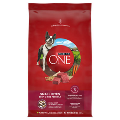 Purina ONE Small Bites Beef & Rice Formula Adult Dog Food, 4 lb