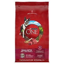 Purina One SmartBlend Dry Dog Food Small Bites Beef & Rice Formula Adult Premium 4 lb, 64 Ounce