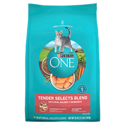 Purina ONE Natural Dry Cat Food, Tender Selects Blend With Real Salmon - 3.5 lb. Bag