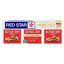 Red Star All Natural Active Dry Yeast, 1/4 oz, 3 count, 3 Each