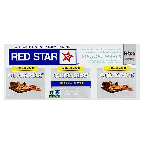 Red Star Quick-Rise Instant Yeast, 1/4 oz, 3 count