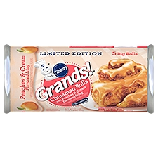 Pillsbury Grands! Cinnamon Rolls with Peaches & Cream Flavored Icing, 5 count, 17.5 oz