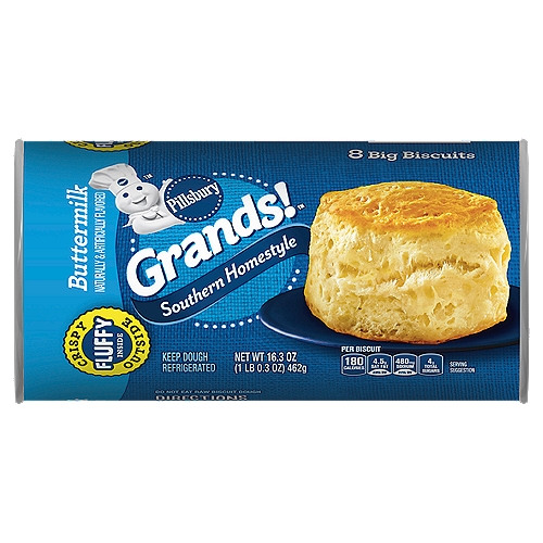 Pillsbury Grands! Southern Homestyle Buttermilk Big Biscuits, 8 count, 16.3 oz