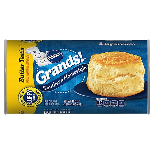 Pillsbury Grands! Southern Homestyle Butter Tastin' Big Biscuits, 8 count, 16.3 oz