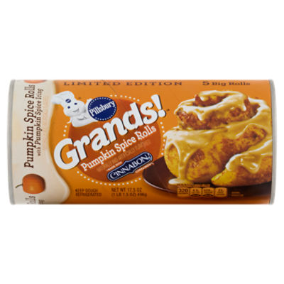 Pillsbury Grands! Pumpkin Spice Rolls with Pumpkin Spice Icing Limited Edition, 5 Count, 17.5 oz