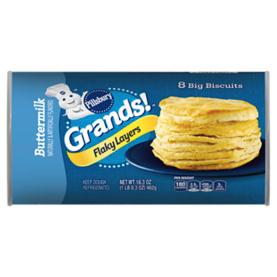Pillsbury Grands! Flaky Layers Buttermilk Big Biscuits, 8 count, 16.3 oz