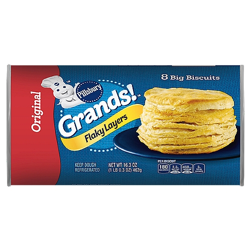 Pillsbury Grands! Flaky Layers Original Big Biscuits, 8 count, 16.3 oz