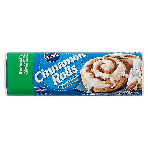 Pillsbury Reduced Fat with Icing Cinnamon Rolls, 8 count, 12.4 oz
33% less fat than our regular cinnamon rolls*
*Fat content reduced from 4.5g to 3g per serving.
