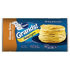 Pillsbury Grands! Flaky Layers Honey Butter Big Biscuits, 8 count, 16.3 oz, 16.3 Ounce