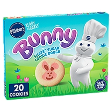 Pillsbury Ready to Bake! Bunny Shape Sugar Cookie Dough, 20 count, 9.1 oz
