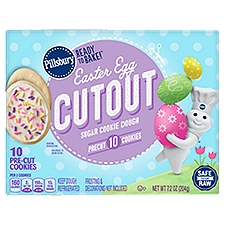 Pillsbury Ready to Bake! Easter Egg Cutout Sugar Cookie Dough, 10 count, 7.2 oz