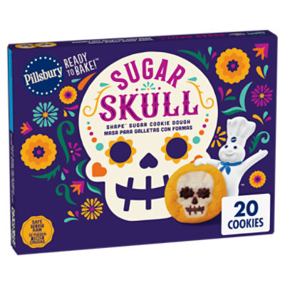 Pillsbury Sugar Skull Shape Sugar Cookie Dough, 20 Count, 9.1 oz