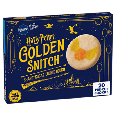 Pillsbury Golden Snitch Harry Potter Shape Sugar Dough Pre-Cut Cookies, 20 Count, 9.1 oz