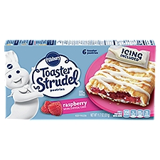 Pillsbury Toaster Strudel Raspberry Pastries - 6 Count, 11.7 Ounce