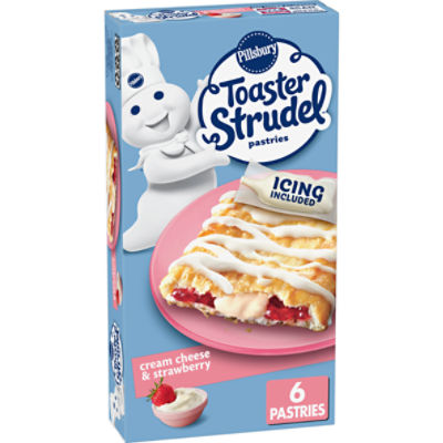 Pillsbury Toaster Strudel Cream Cheese & Strawberry Pastries, 6 count, 11.7 oz, 11.7 Ounce