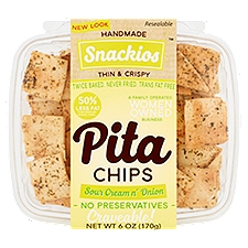 Snackios Pita Chips, Sour Cream n' Onion, 6 Ounce