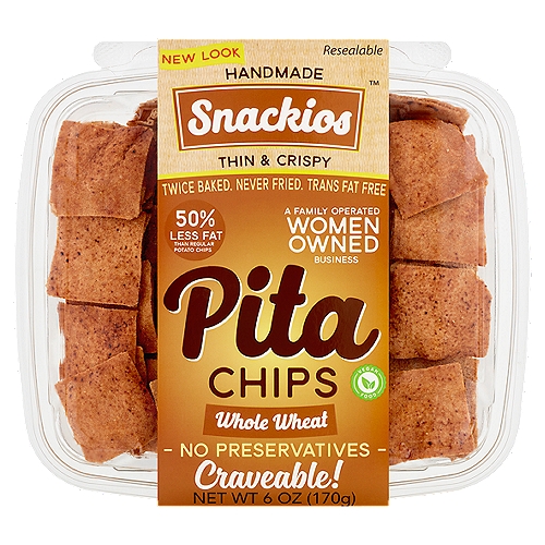 Snackios Whole Wheat Pita Chips, 6 oz