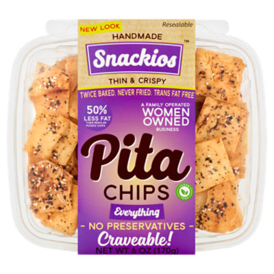 Snackios Everything Pita Chips, 6 oz