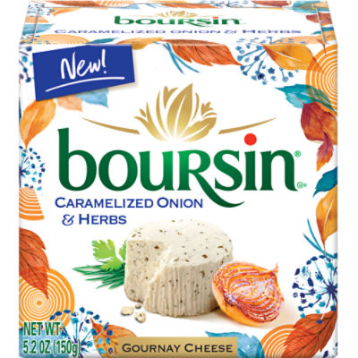 Boursin Caramelized Onion & Herbs Spreadable Gourmet Cheese, 5.3 oz