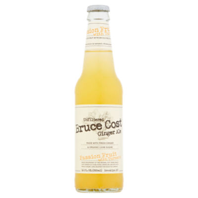 Bruce Cost Unfiltered Passion Fruit with Turmeric Ginger Ale, 12 fl oz