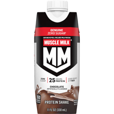 Muscle Milk Genuine, Zero Sugar Protein Shake, Chocolate Artificially Flavored, 11 Fl Oz