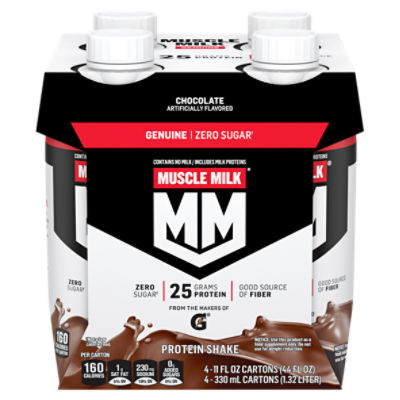 Muscle Milk Genuine Non Dairy Protein Shake Chocolate 11 Fl Oz 4 Count