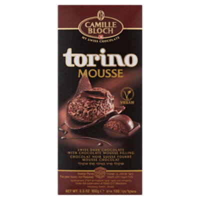 Camille Bloch Torino Swiss Dark Chocolate with Chocolate Mousse Filling, 3.5 oz