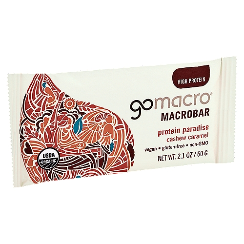 GoMacro Protein Paradise Cashew Caramel Macrobar, 2.1 oz