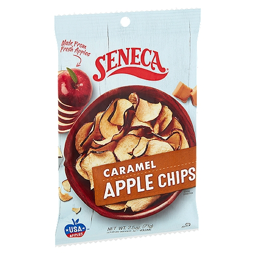 Seneca Caramel Apple Chips, 2.5 oz
Hey, thanks for Snacking with Us...
The Original Apple Chip™
Our apple chips are made from fresh, whole apples which are sliced, crisped & ready to snack when you are!