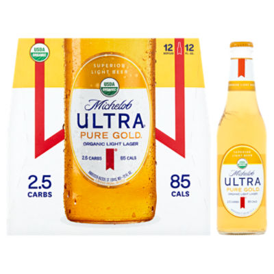 Michelob Ultra Pure Gold Organic Light Lager Beer, 12 count, 12 fl oz