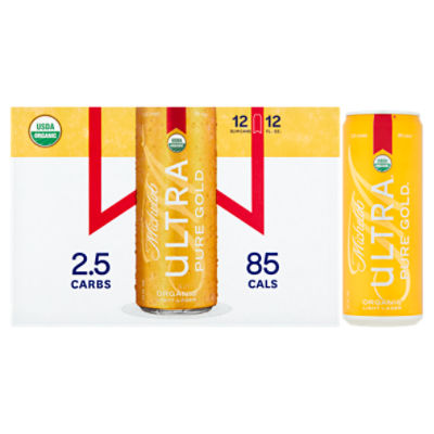 Michelob Ultra Pure Glod Organic Light Lager, 12 count, 12 fl oz