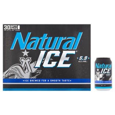 Natural ICE Beer, 12 fl oz, 30 count