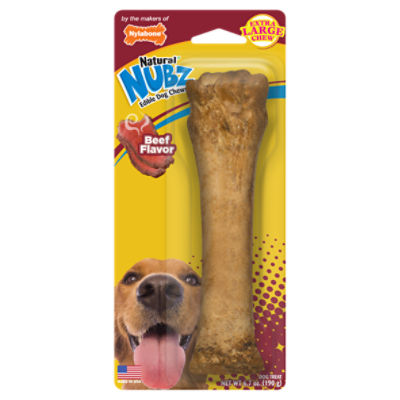 Nylabone Natural Nubz Edible Dog Chews Beef Flavor Dog Treat, 6.7 oz