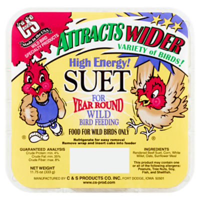 C&S Suet Bird Food, 11.75 oz