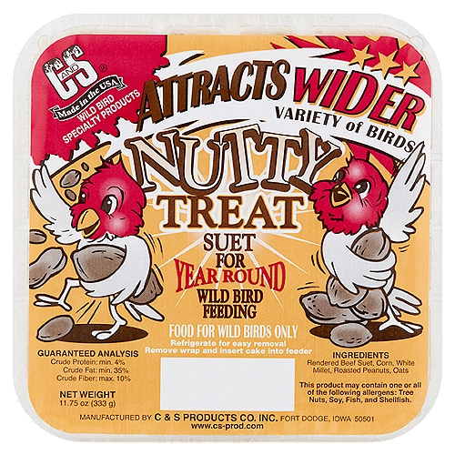 C&S Nutty Treat Suet Bird Food, 11.75 oz