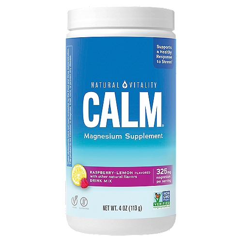 Natural Vitality CALM Magnesium Supplement Raspberry Lemon Drink Mix, 4 oz.
