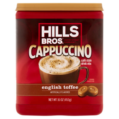 Hills Bros. Cappuccino English Toffee Café Style Drink Mix, 16 oz
