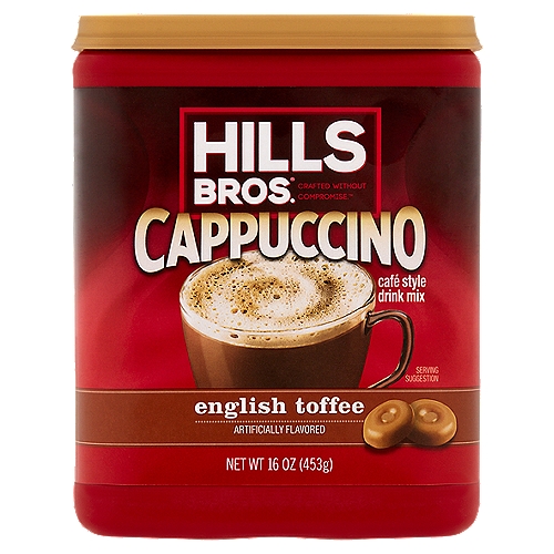 Hills Bros. Cappuccino English Toffee Café Style Drink Mix, 16 oz