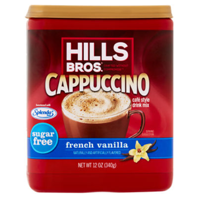Hills Bros. Cappuccino Sugar Free French Vanilla Café Style Drink Mix, 12 oz