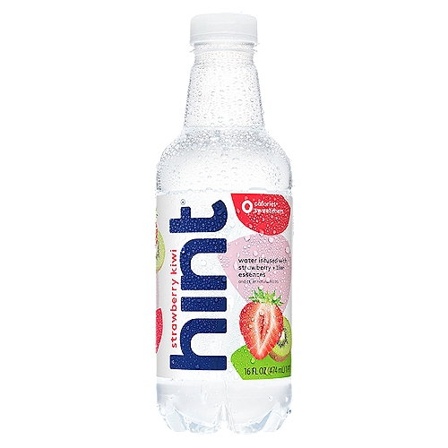 Hint Water Infused with Strawberry + Kiwi Essences, 16 fl oz
Water infused with strawberry + kiwi essences and other natural flavors