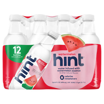 Hint Watermelon Water Infused with Watermelon Essence, 16 fl oz, 12 count