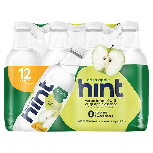 Hint Water Infused with Crisp Apple Essence, 16 fl oz, 12 count