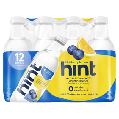 Hint Water Infused with Blueberry + Lemon Essences, 16 fl oz, 12 count