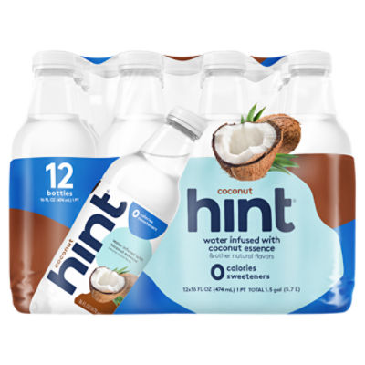 Hint Water Infused with Coconut Essence, 16 fl oz, 12 count