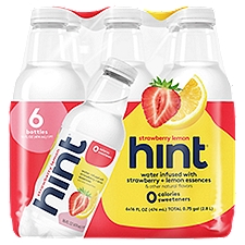 Hint Water Infused with Strawberry + Lemon Essences, 16 fl oz, 6 count