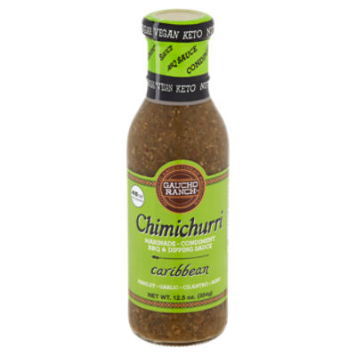 Gaucho Ranch Caribbean Chimichurri Marinade-Condiment BBQ & Dipping Sauce, 12.5 oz