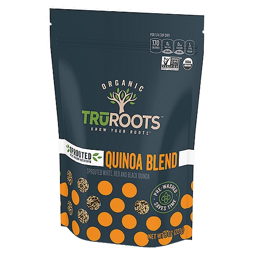 TrūRoots Organic Sprouted White, Red and Black Quinoa Blend, 8 oz