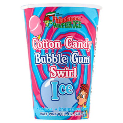 Philadelphia Cotton Candy Bubble Gum Swirl Water Ice, 8 fl oz, 8 Fluid ounce